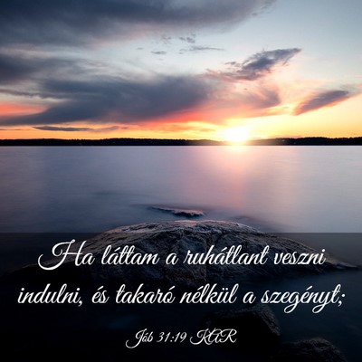 Picture 03 - Jób 31:19 KAR - Ha láttam a ruhátlant veszni indulni, és - Bible Verse Picture
