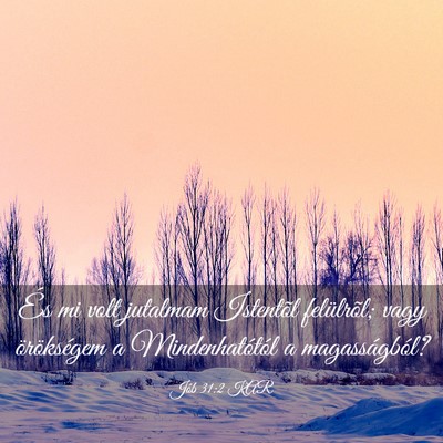 Picture 03 - Jób 31:2 KAR - És mi volt jutalmam Istentõl felülrõl; vagy - Bible Verse Picture