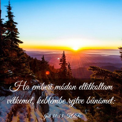 Picture 03 - Jób 31:33 KAR - Ha emberi módon eltitkoltam vétkemet, keblembe - Bible Verse Picture