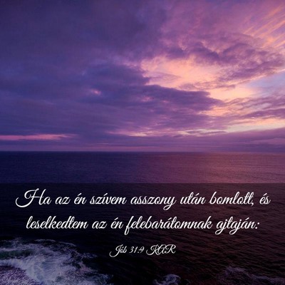 Picture 03 - Jób 31:9 KAR - Ha az én szívem asszony után bomlott, és - Bible Verse Picture