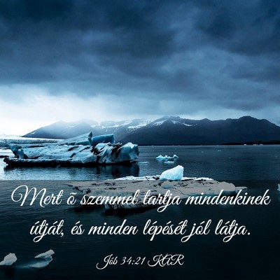 Picture 03 - Jób 34:21 KAR - Mert õ szemmel tartja mindenkinek útját, és - Bible Verse Picture