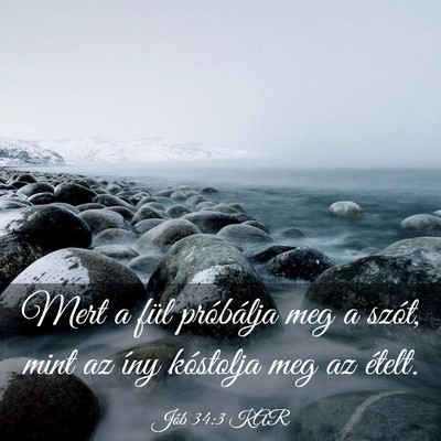 Picture 03 - Jób 34:3 KAR - Mert a fül próbálja meg a szót, mint az íny - Bible Verse Picture