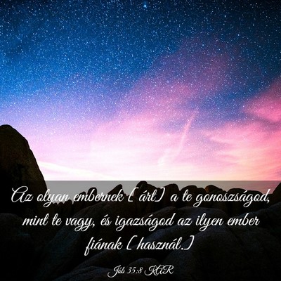Picture 03 - Jób 35:8 KAR - Az olyan embernek [árt] a te gonoszságod, mint - Bible Verse Picture
