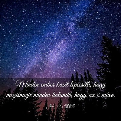 Picture 03 - Jób 37:6 KAR - Minden ember kezét lepecsétli, hogy megismerje - Bible Verse Picture