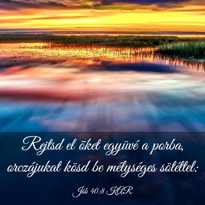 Picture 03 - Jób 40:8 KAR - Rejtsd el õket együvé a porba, orczájukat - Bible Verse Picture