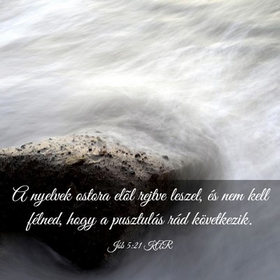 Picture 03 - Jób 5:21 KAR - A nyelvek ostora elõl rejtve leszel, és nem - Bible Verse Picture