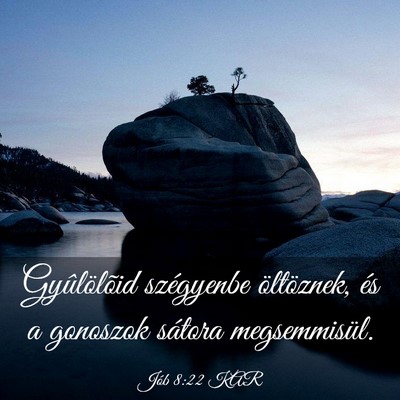 Picture 03 - Jób 8:22 KAR - Gyûlölõid szégyenbe öltöznek, és a - Bible Verse Picture
