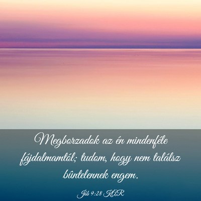 Picture 03 - Jób 9:28 KAR - Megborzadok az én mindenféle fájdalmamtól; - Bible Verse Picture