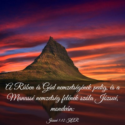 Picture 03 - Józsué 1:12 KAR - A Rúben és Gád nemzetségének pedig, és a - Bible Verse Picture