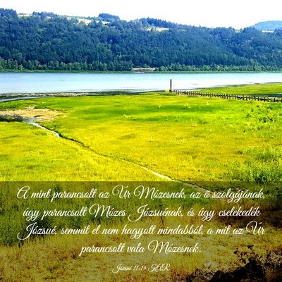Picture 03 - Józsué 11:15 KAR - A mint parancsolt az Úr Mózesnek, az õ - Bible Verse Picture