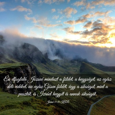 Picture 03 - Józsué 11:16 KAR - És elfoglalá Józsué mindazt a földet, a - Bible Verse Picture