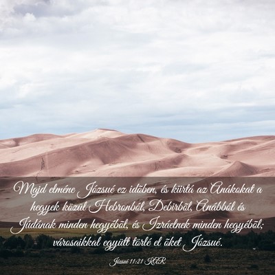 Picture 03 - Józsué 11:21 KAR - Majd elméne Józsué ez idõben, és kiirtá az - Bible Verse Picture