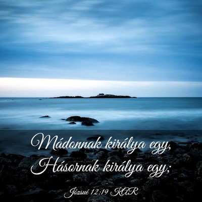 Picture 03 - Józsué 12:19 KAR - Mádonnak királya egy, Hásornak királya - Bible Verse Picture