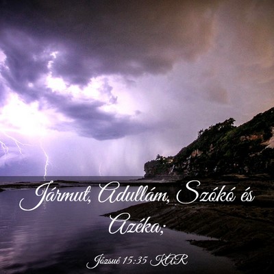 Picture 03 - Józsué 15:35 KAR - Jármut, Adullám, Szókó és - Bible Verse Picture