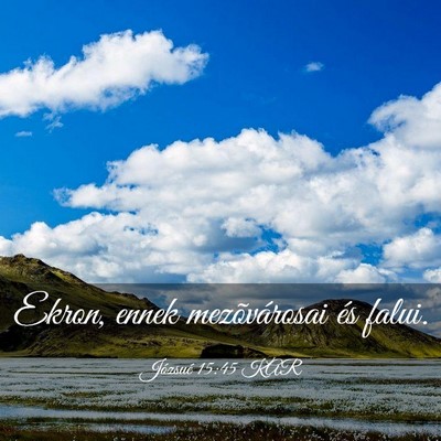 Picture 03 - Józsué 15:45 KAR - Ekron, ennek mezõvárosai és - Bible Verse Picture