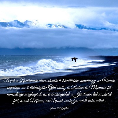 Picture 03 - Józsué 18:7 KAR - Mert a Lévitáknak nincs részök ti - Bible Verse Picture