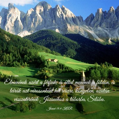 Picture 03 - Józsué 18:9 KAR - Elmenének azért a férfiak, és által menének - Bible Verse Picture