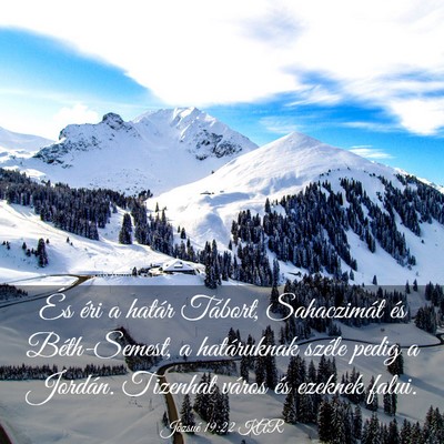 Picture 03 - Józsué 19:22 KAR - És éri a határ Tábort, Sahaczimát és - Bible Verse Picture