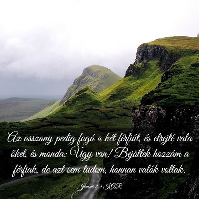 Picture 03 - Józsué 2:4 KAR - Az asszony pedig fogá a két férfiút, és - Bible Verse Picture