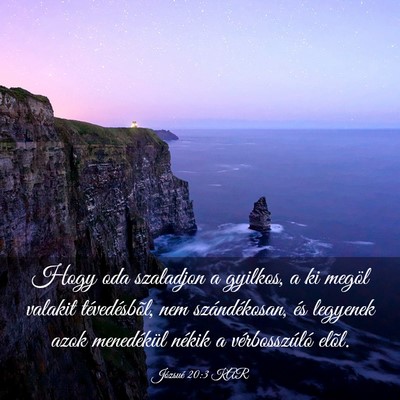 Picture 03 - Józsué 20:3 KAR - Hogy oda szaladjon a gyilkos, a ki megöl valakit - Bible Verse Picture