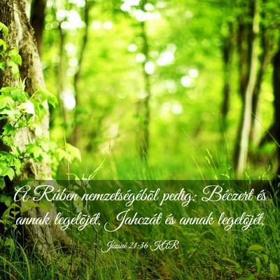 Picture 03 - Józsué 21:36 KAR - A Rúben nemzetségébõl pedig: Béczert és - Bible Verse Picture