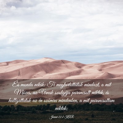 Picture 03 - Józsué 22:2 KAR - És monda nékik: Ti megtartottátok mindazt, a - Bible Verse Picture