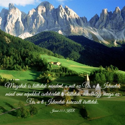 Picture 03 - Józsué 23:3 KAR - Magatok is láttatok mindent, a mit az Úr, a ti - Bible Verse Picture