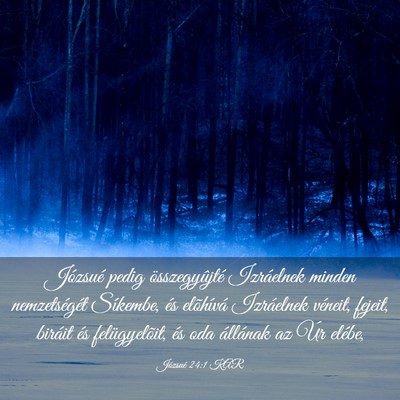 Picture 03 - Józsué 24:1 KAR - Józsué pedig összegyûjté Izráelnek minden - Bible Verse Picture