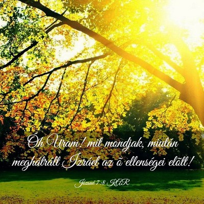 Picture 03 - Józsué 7:8 KAR - Óh Uram! mit mondjak, miután meghátrált - Bible Verse Picture