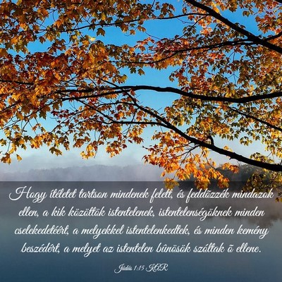 Picture 03 - Júdás 1:15 KAR - Hogy ítéletet tartson mindenek felett, és - Bible Verse Picture