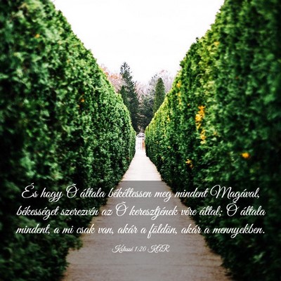 Picture 03 - Kolossé 1:20 KAR - És hogy Õ általa békéltessen meg mindent - Bible Verse Picture