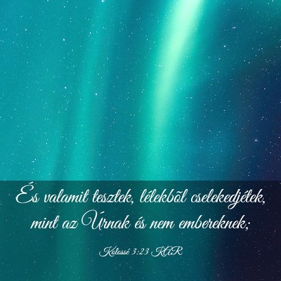Picture 03 - Kolossé 3:23 KAR - És valamit tesztek, lélekbõl cselekedjétek, - Bible Verse Picture