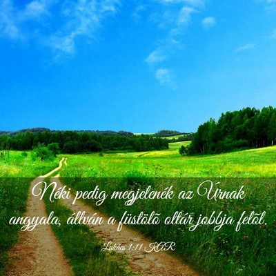 Picture 03 - Lukács 1:11 KAR - Néki pedig megjelenék az Úrnak angyala, - Bible Verse Picture