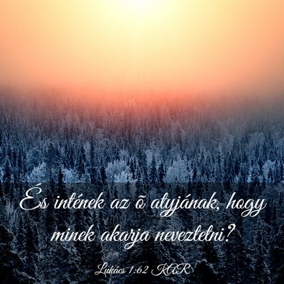 Picture 03 - Lukács 1:62 KAR - És intének az õ atyjának, hogy minek akarja - Bible Verse Picture