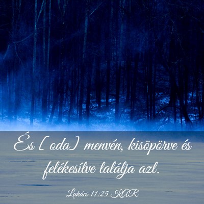 Picture 03 - Lukács 11:25 KAR - És [oda] menvén, kisöpörve és felékesítve - Bible Verse Picture