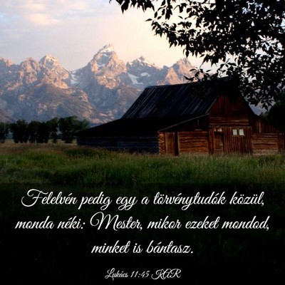 Picture 03 - Lukács 11:45 KAR - Felelvén pedig egy a törvénytudók közül, - Bible Verse Picture