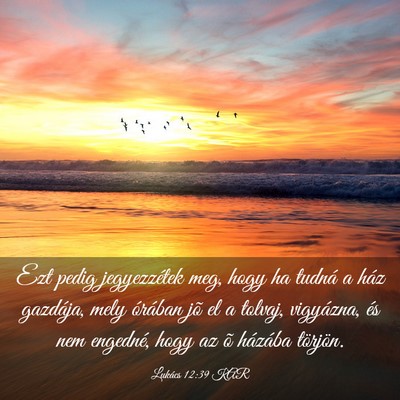 Picture 03 - Lukács 12:39 KAR - Ezt pedig jegyezzétek meg, hogy ha tudná a ház - Bible Verse Picture