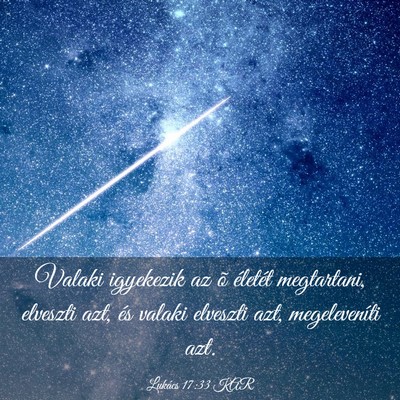 Picture 03 - Lukács 17:33 KAR - Valaki igyekezik az õ életét megtartani, - Bible Verse Picture