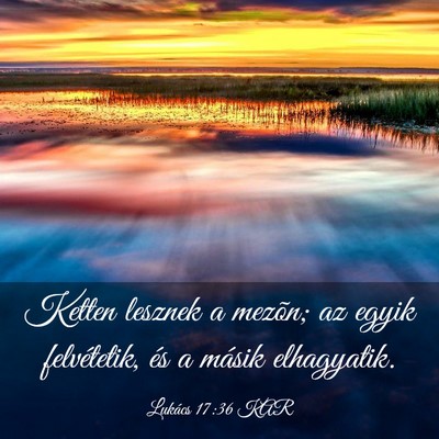 Picture 03 - Lukács 17:36 KAR - Ketten lesznek a mezõn; az egyik felvétetik, - Bible Verse Picture