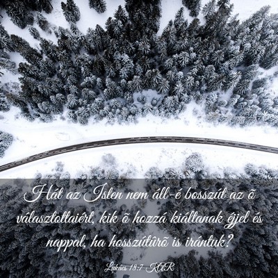 Picture 03 - Lukács 18:7 KAR - Hát az Isten nem áll-é bosszút az õ - Bible Verse Picture