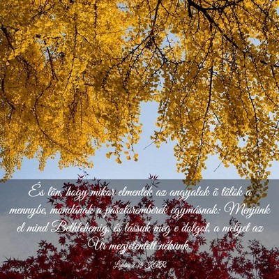 Picture 03 - Lukács 2:15 KAR - És lõn, hogy mikor elmentek az angyalok õ - Bible Verse Picture