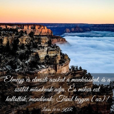 Picture 03 - Lukács 20:16 KAR - Elmegy és elveszti azokat a munkásokat, és a - Bible Verse Picture