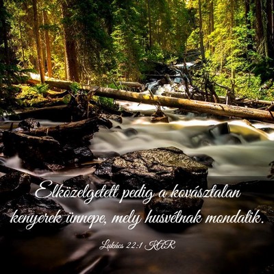 Picture 03 - Lukács 22:1 KAR - Elközelgetett pedig a kovásztalan kenyerek - Bible Verse Picture