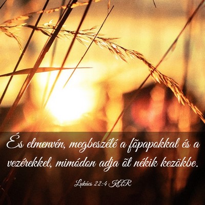 Picture 03 - Lukács 22:4 KAR - És elmenvén, megbeszélé a fõpapokkal és a - Bible Verse Picture