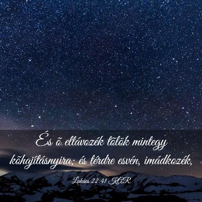 Picture 03 - Lukács 22:41 KAR - És õ eltávozék tõlök mintegy - Bible Verse Picture