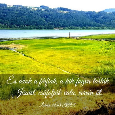 Picture 03 - Lukács 22:63 KAR - És azok a férfiak, a kik fogva tarták Jézust, - Bible Verse Picture
