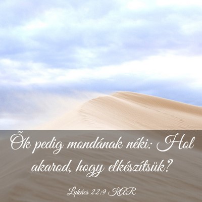 Picture 03 - Lukács 22:9 KAR - Õk pedig mondának néki: Hol akarod, hogy - Bible Verse Picture