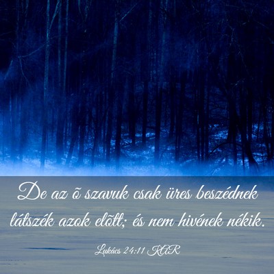 Picture 03 - Lukács 24:11 KAR - De az õ szavuk csak üres beszédnek látszék - Bible Verse Picture