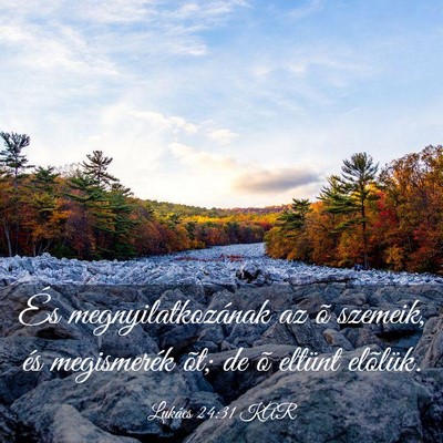 Picture 03 - Lukács 24:31 KAR - És megnyilatkozának az õ szemeik, és - Bible Verse Picture