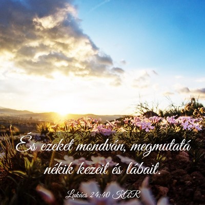 Picture 03 - Lukács 24:40 KAR - És ezeket mondván, megmutatá nékik kezeit és - Bible Verse Picture